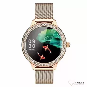 Smartwatch damski Garett Lady Kate RT złoty,stalowy stalowy na bransolecie ⌚ (2).webp